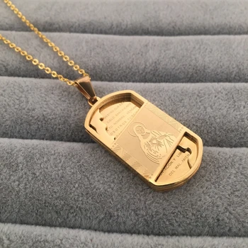 Stainless Steel Jesus Portrait Medal Pendant Chain Gold Color Christian Necklace for Mens Womens 
Stainless Steel Jesus Portrait Medal Pendant Chain Gold Color Christian Necklace for Mens Womens
