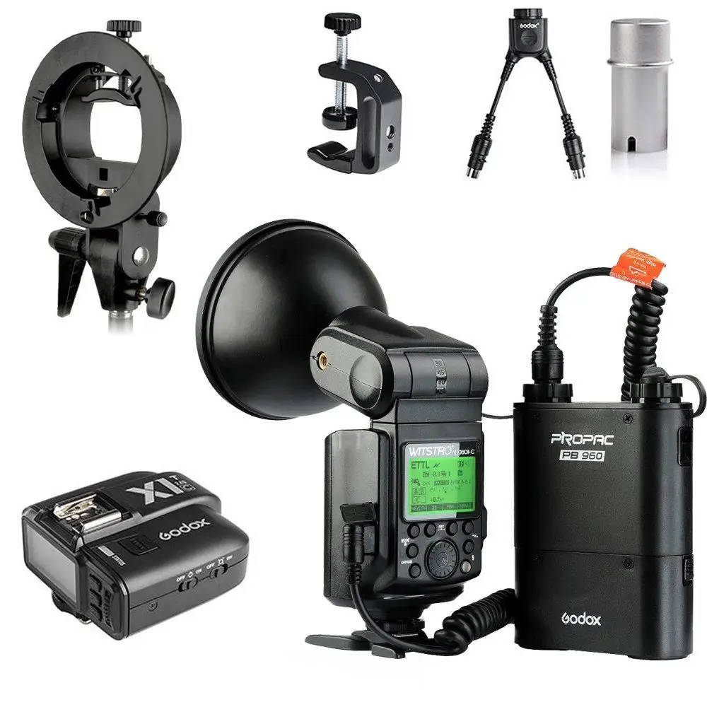 Godox Witstro AD360II+PB960 TTL On/Off-Camera Flash Speedlite + X1T-C Wireless Trigger For Canon 5D MARK III 650D 600D
Godox Witstro AD360II+PB960 TTL On/Off-Camera Flash Speedlite + X1T-C Wireless Trigger For Canon 5D MARK III 650D 600D