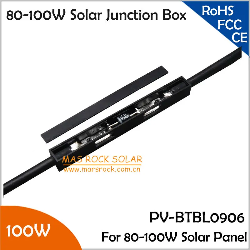 IP65 Waterproof Solar Panel Junction Box 80-100W, 5pcs/Lot Wholesale 100W Solar Module Terminal Box with 1 Diode, MC4 Connector
IP65 Waterproof Solar Panel Junction Box 80-100W, 5pcs/Lot Wholesale 100W Solar Module Terminal Box with 1 Diode, MC4 Connector