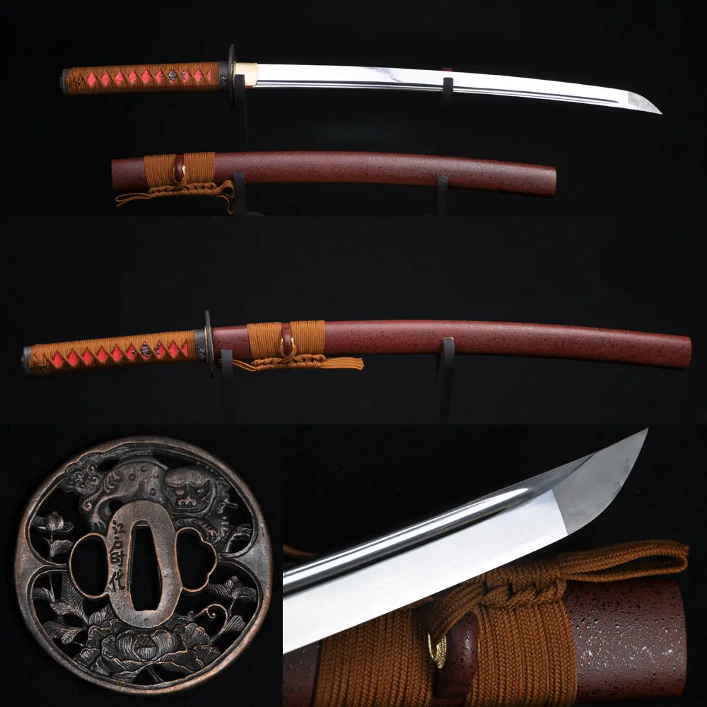 41"Japanese Samurai Full Tang Sword Wakizashi Oil Quenched Hand Forged Blade Alloy Tsuba Battle Ready Can Cut Trees Very Sharp
41"Japanese Samurai Full Tang Sword Wakizashi Oil Quenched Hand Forged Blade Alloy Tsuba Battle Ready Can Cut Trees Very Sharp