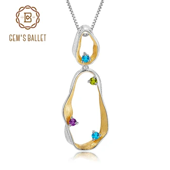 GEM'S BALLET 925 Sterling Silver Handmade Twist Pendant Necklace for Women Natural Topaz Peridot Amethyst Pendant Fine Jewelry
GEM'S BALLET 925 Sterling Silver Handmade Twist Pendant Necklace for Women Natural Topaz Peridot Amethyst Pendant Fine Jewelry
