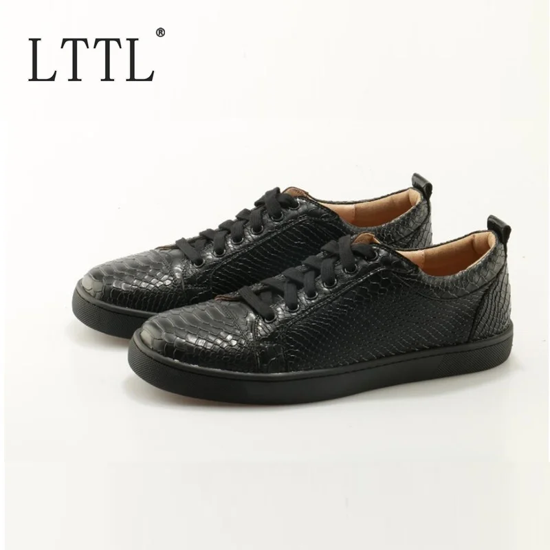 LTTL Luxury Black Snakeskin Pattern Leather Shoes Men Sneakers Fashion Lace-up Low-cut Sneakers Casual Shoes zapatillas hombre
LTTL Luxury Black Snakeskin Pattern Leather Shoes Men Sneakers Fashion Lace-up Low-cut Sneakers Casual Shoes zapatillas hombre