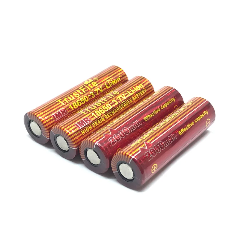 8 шт./партия TrustFire IMR 18650 3,7 в 2000 мАч батарея с высоким потоком энергии, перезаряжаемые литиевые батареи для электронных сигарет, светодиодные фонарики
8 шт./партия TrustFire IMR 18650 3,7 в 2000 мАч батарея с высоким потоком энергии, перезаряжаемые литиевые батареи для электронных сигарет, светодиодные фонарики