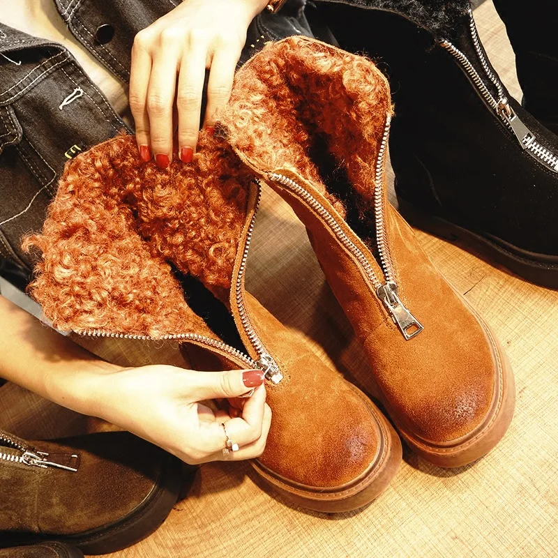 Shoes Boots Woman Lamb Fur Warm Winter Snowboots 2018 Front Zipper Cool Female Snow Boots Plus Fur Winter Shoes Flat 869
Shoes Boots Woman Lamb Fur Warm Winter Snowboots 2018 Front Zipper Cool Female Snow Boots Plus Fur Winter Shoes Flat 869