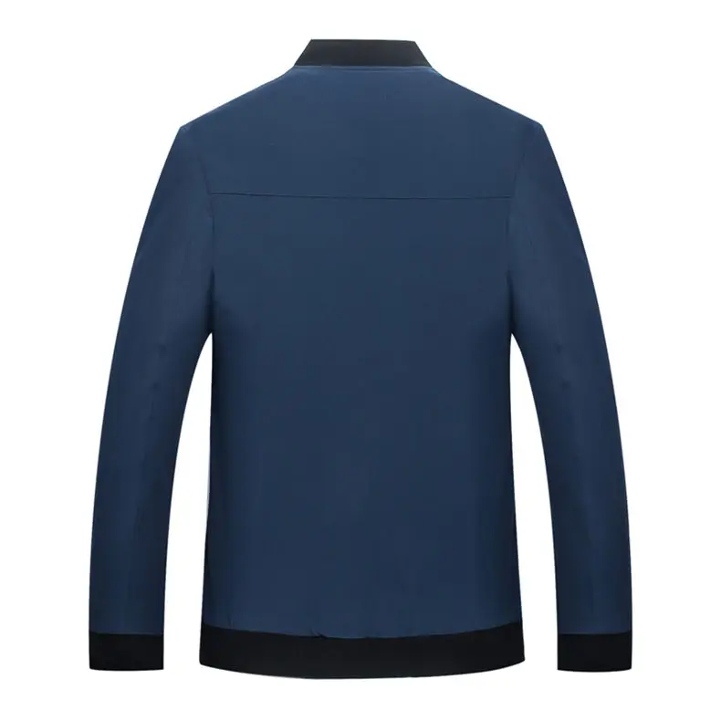 Drop Shipping Autumn Mens Jacket Spring Male jackets Coat Men Stand Collar Father Jacket Outerwear MuLs Brand Blue Black Green 07