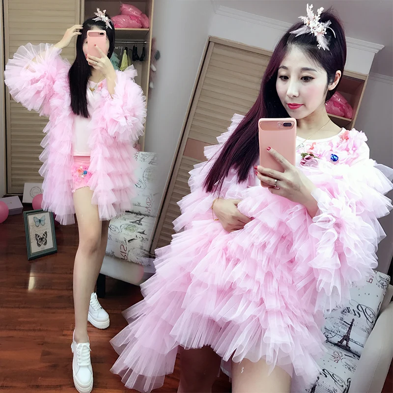 2019 new summer and autumn Pouncing pink loose pleated gauze cardigan casual clothes female
2019 new summer and autumn Pouncing pink loose pleated gauze cardigan casual clothes female