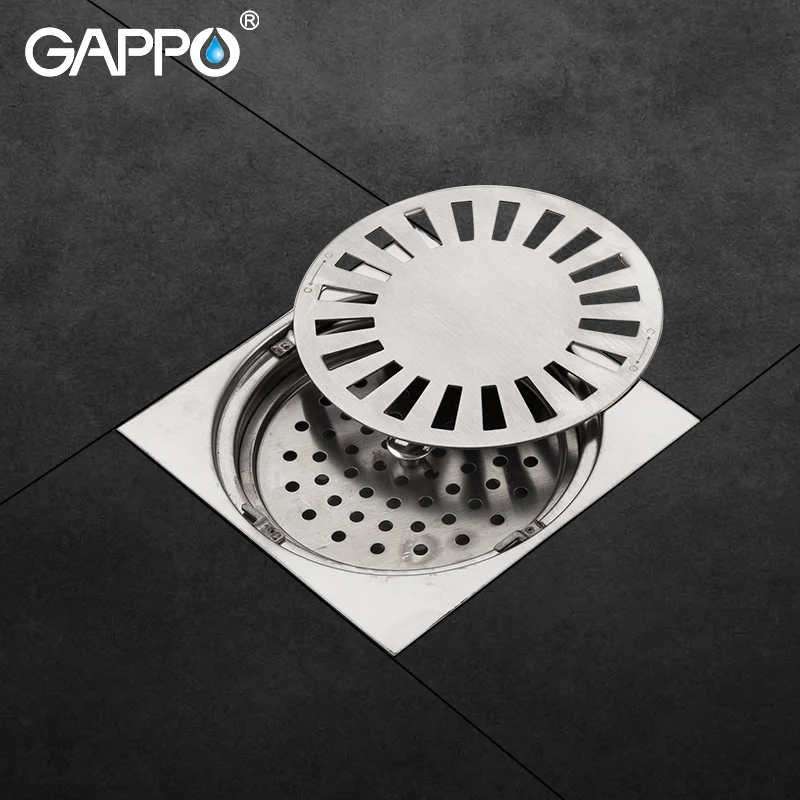 

GAPPO Drains Stainless Steel Square Floor Cover Anti-odor Shower Drain Strainer Bathroom Waste Drains Water Drains Bath Stopper