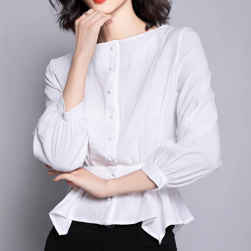 Women Crop Tops Female Korean Style O Neck Three Quarter Sleeve Slim Waist Shirts Temperament Ladies Solid Color Short Blouses
Women Crop Tops Female Korean Style O Neck Three Quarter Sleeve Slim Waist Shirts Temperament Ladies Solid Color Short Blouses