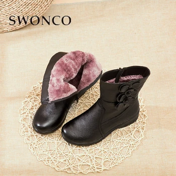 SWONCO Women Boots Mid Calf Ladies 2019 Size 41 New Genuine Leather Boots Autumn Winter Boots Flat Bottom Water Proof Snow Shoes
SWONCO Women Boots Mid Calf Ladies 2019 Size 41 New Genuine Leather Boots Autumn Winter Boots Flat Bottom Water Proof Snow Shoes