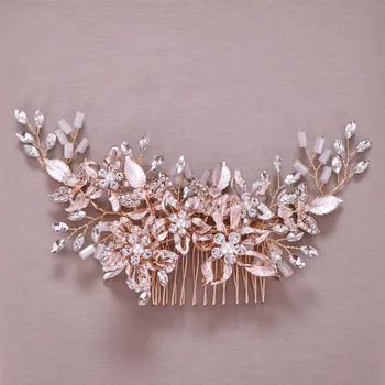 High-grade Bridal Hair Combs Fashion Rose Gold Crystal Pearl Wedding Hairpins Hair Comb Bride Hair Jewelry Hair Clips
High-grade Bridal Hair Combs Fashion Rose Gold Crystal Pearl Wedding Hairpins Hair Comb Bride Hair Jewelry Hair Clips