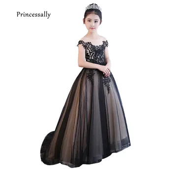 Vestido De Noiva Black Flower Girl Dresses For Weddings Long With Train Lace Cap Sleeve Elegant Child Communion Prom Party Gown
Vestido De Noiva Black Flower Girl Dresses For Weddings Long With Train Lace Cap Sleeve Elegant Child Communion Prom Party Gown