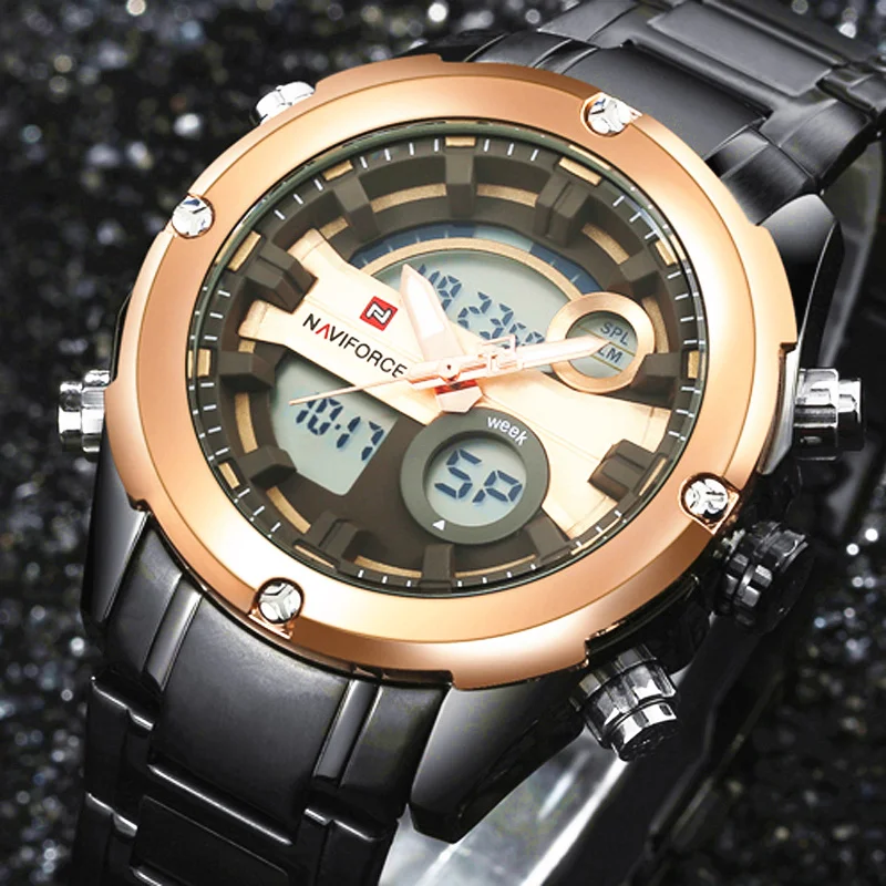 

NAVIFORCE Luxury Brand Watches Men Military Waterproof LED Sports Quartz Watch Men's Male Wrist Watch+origin box