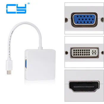 Mini DisplayPort to VGA HDMI DVI Adapter Cable Mini DP to HDMI Connector Mini DP 3 in 1 Converter For Macbook To Monitor TV 15cm
Mini DisplayPort to VGA HDMI DVI Adapter Cable Mini DP to HDMI Connector Mini DP 3 in 1 Converter For Macbook To Monitor TV 15cm