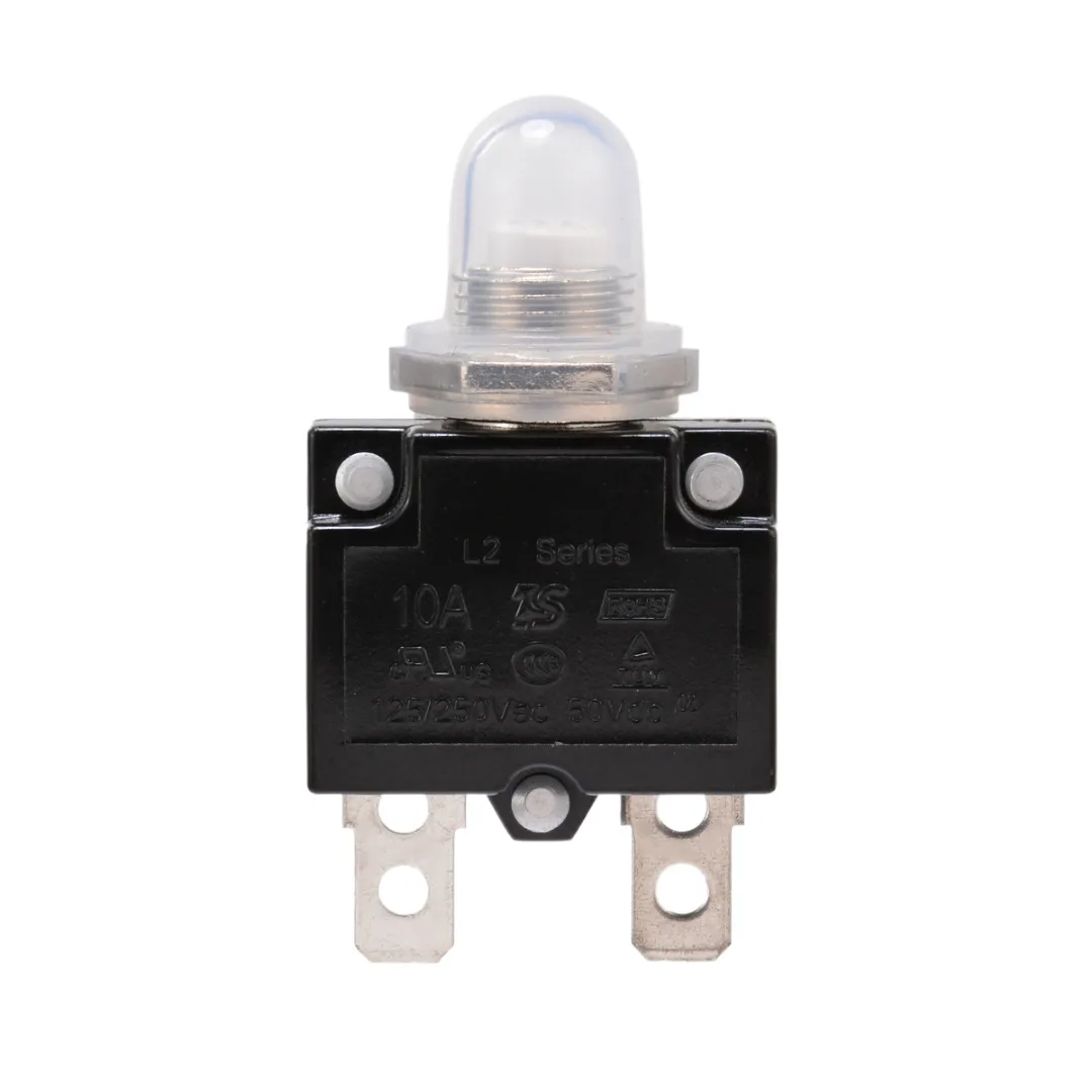1X 5A/10A/15A/20A/30A Circuit Breaker 12V/24V Push Button Resettable Thermal Circuit Breaker Panel Mount With Waterproof Cap