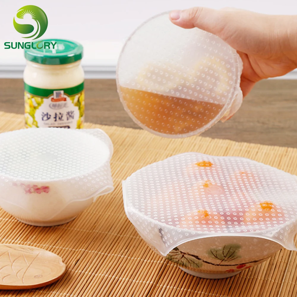 4PCS High Stretch Silicone Food Wrap Keeping Food Fresh Saran Wrap Reusable Silicone Seal Vacuum Cover Stretch Lid Kitchen Tools
4PCS High Stretch Silicone Food Wrap Keeping Food Fresh Saran Wrap Reusable Silicone Seal Vacuum Cover Stretch Lid Kitchen Tools