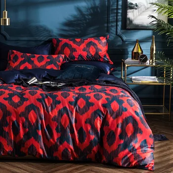60S High Quality long staple cotton Duvet Cover 4pc Neo Boho Bedlinen Sheet Red Dark Blue Color Neo Boho Cotton Bedspread Sheet
60S High Quality long staple cotton Duvet Cover 4pc Neo Boho Bedlinen Sheet Red Dark Blue Color Neo Boho Cotton Bedspread Sheet
