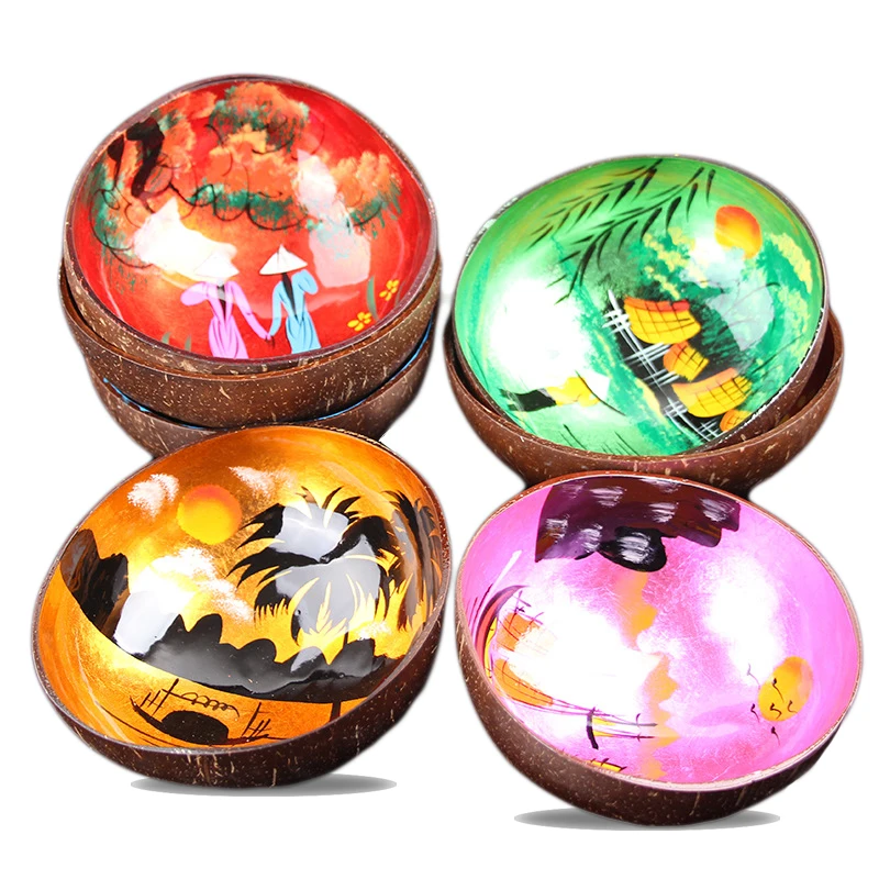 Colorful Bowl Food Container Ware Coconut Dishes Shell Freehand Sketching Decoration Candy Bowl Decoration Landscape Painting
Colorful Bowl Food Container Ware Coconut Dishes Shell Freehand Sketching Decoration Candy Bowl Decoration Landscape Painting