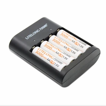 4pcs 1.5V AA 3000mWh lithium li-ion rechargeable battery + 4 Channel polymer lithium li-ion battery batteries charger
4pcs 1.5V AA 3000mWh lithium li-ion rechargeable battery + 4 Channel polymer lithium li-ion battery batteries charger