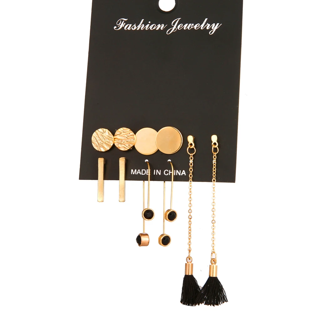 FAMSHIN 5 Pairs/Set Fashion Tassel Round Stud Earrings Set for Women Trendy Mixed Black Acrylic Statement Long Earrings Jewelry
FAMSHIN 5 Pairs/Set Fashion Tassel Round Stud Earrings Set for Women Trendy Mixed Black Acrylic Statement Long Earrings Jewelry