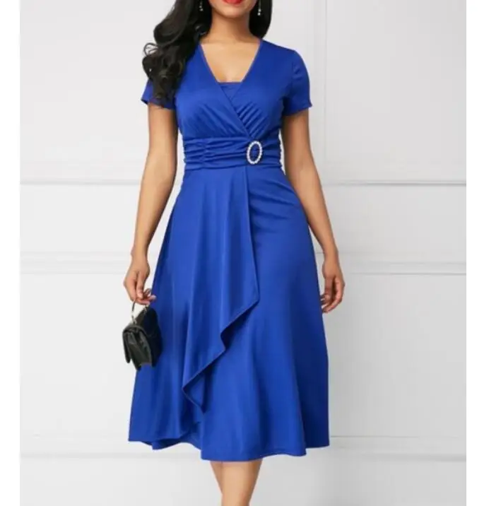 Summer 2019 Fashion Women Sexy Dress V-neck Slim Irregular Dress Elegant Short Sleeve Party Dress Solid Color Women Clothing
Summer 2019 Fashion Women Sexy Dress V-neck Slim Irregular Dress Elegant Short Sleeve Party Dress Solid Color Women Clothing