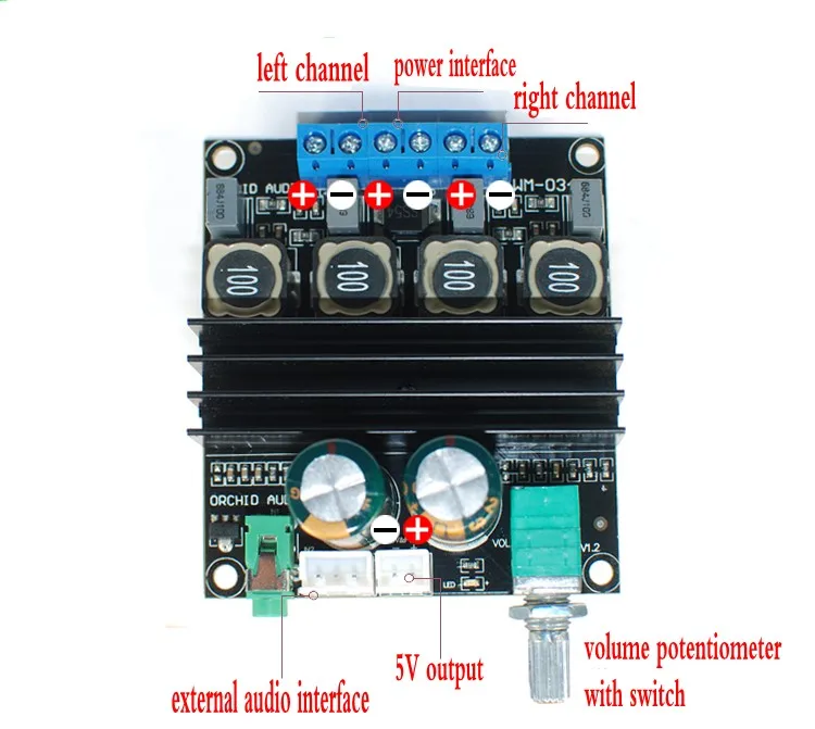 DC 12V 24V TPA3116D2 Hifi 2 0 Channel 100W + стерео аудио усилитель мощности|Печатные платы| |