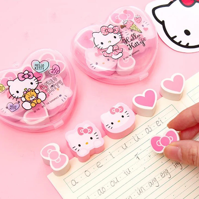 6 Pcs/pack Cartoon Cat Hello Kitty Heart Bowknot Eraser Set Rubber Pencil Erasers Correction Kids Prize Gift Student Stationery
6 Pcs/pack Cartoon Cat Hello Kitty Heart Bowknot Eraser Set Rubber Pencil Erasers Correction Kids Prize Gift Student Stationery