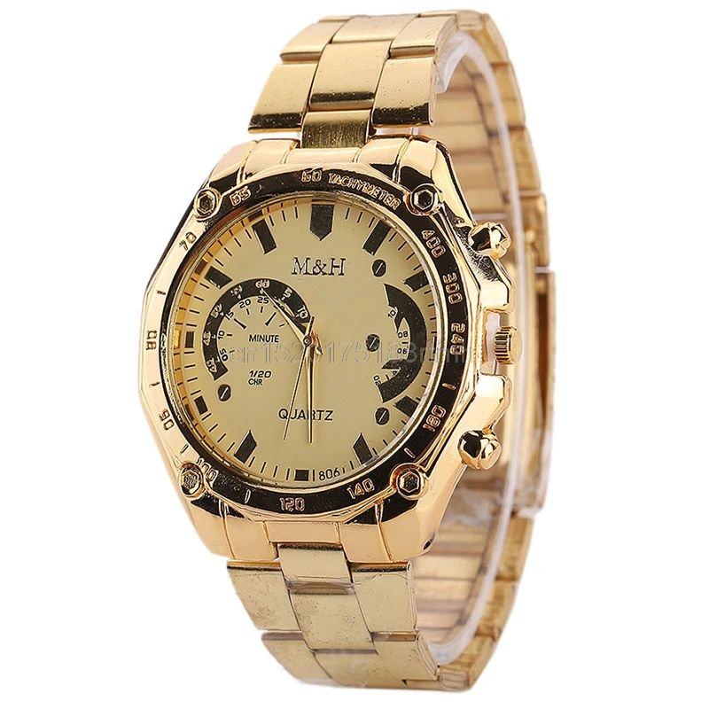 Stylish Women Men Bling Classic Gold Stainless Steel Quartz Unisex Wrist Watch
Stylish Women Men Bling Classic Gold Stainless Steel Quartz Unisex Wrist Watch