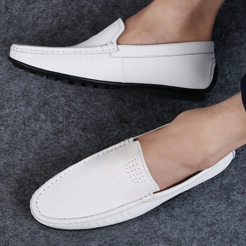 Genuine Leather Mens Loafers Driving Shoes Moccasins Men Black White Comforteable Breathable Casual Flat Shoes Luxury Man Shoe
Genuine Leather Mens Loafers Driving Shoes Moccasins Men Black White Comforteable Breathable Casual Flat Shoes Luxury Man Shoe
