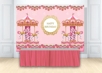 HUAYI Pink Carousel Birthday Party Backdrop Newborn Baby Shower Dessert Table Decor Happy Birthday Background Photophone W-1898
HUAYI Pink Carousel Birthday Party Backdrop Newborn Baby Shower Dessert Table Decor Happy Birthday Background Photophone W-1898