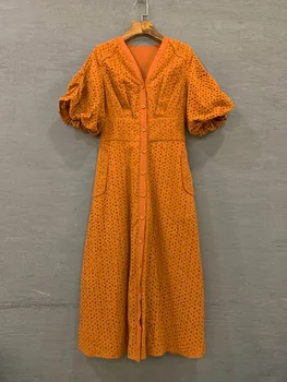 Cocochoose Women floral hollow out emboridery summer dress white ruched lantern sleeve deep V-neck sexy dresses new 2019 orange
Cocochoose Women floral hollow out emboridery summer dress white ruched lantern sleeve deep V-neck sexy dresses new 2019 orange