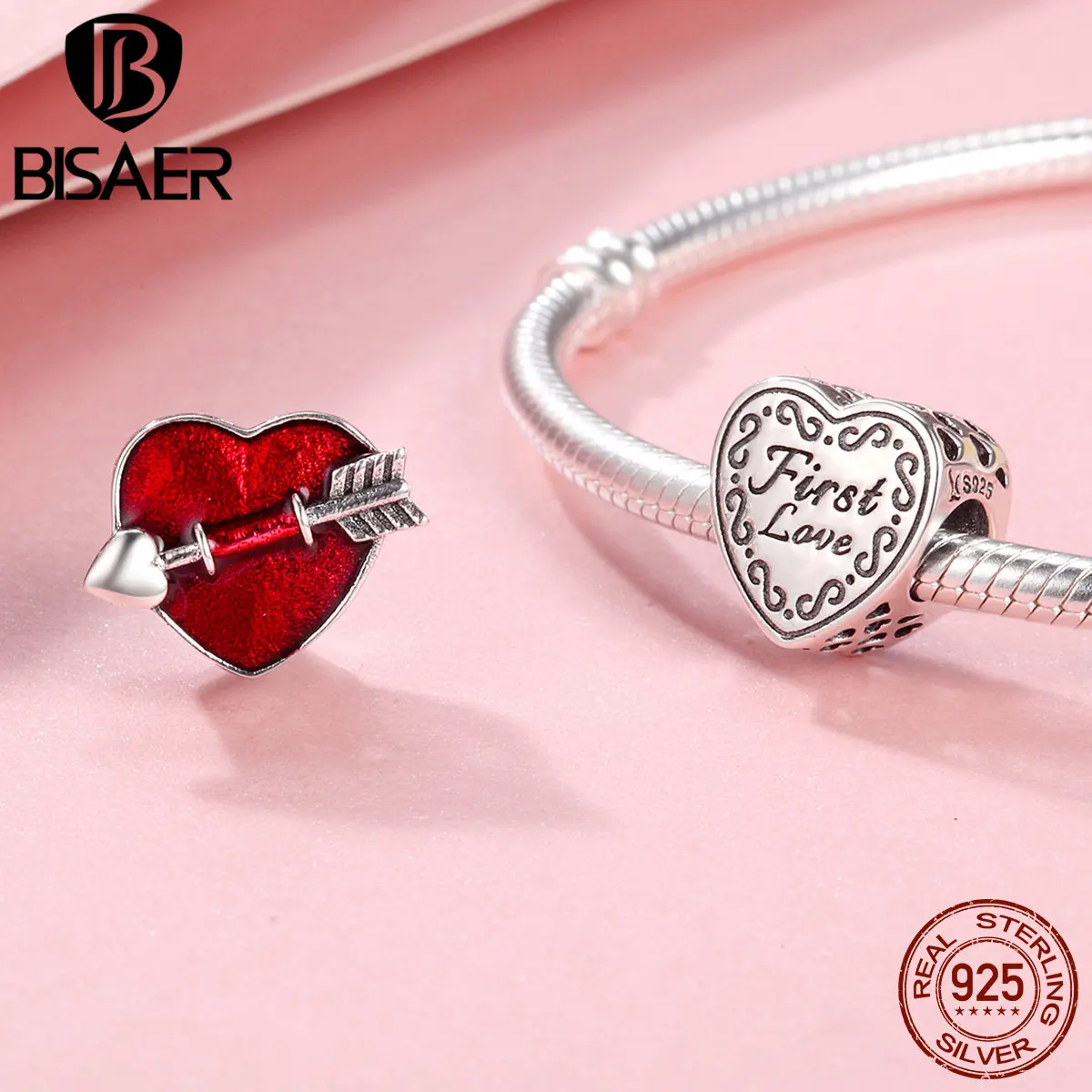 100% 925 Sterling Silver Red Love Heart, First Love Arrow Beads Charm Fit Women Bracelet Charms Silver 925 Original Fine Jewelry
100% 925 Sterling Silver Red Love Heart, First Love Arrow Beads Charm Fit Women Bracelet Charms Silver 925 Original Fine Jewelry