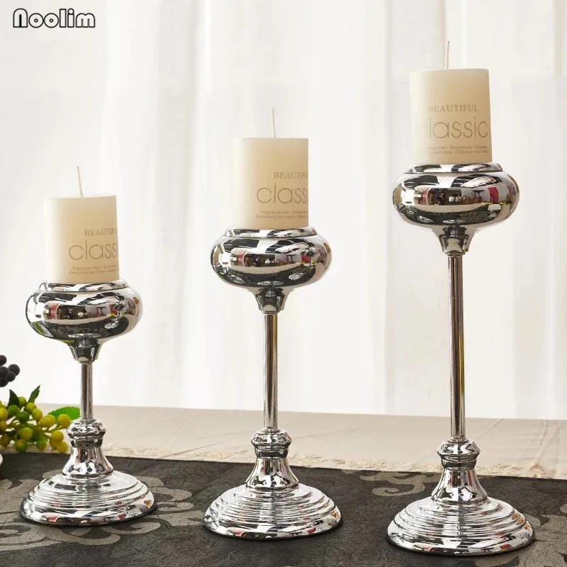 NOOLIM European Nordic Romantic Iron Silver Plated Single Head Candlestick Wedding Candlelight Minimalist Decor Candle Holder
NOOLIM European Nordic Romantic Iron Silver Plated Single Head Candlestick Wedding Candlelight Minimalist Decor Candle Holder