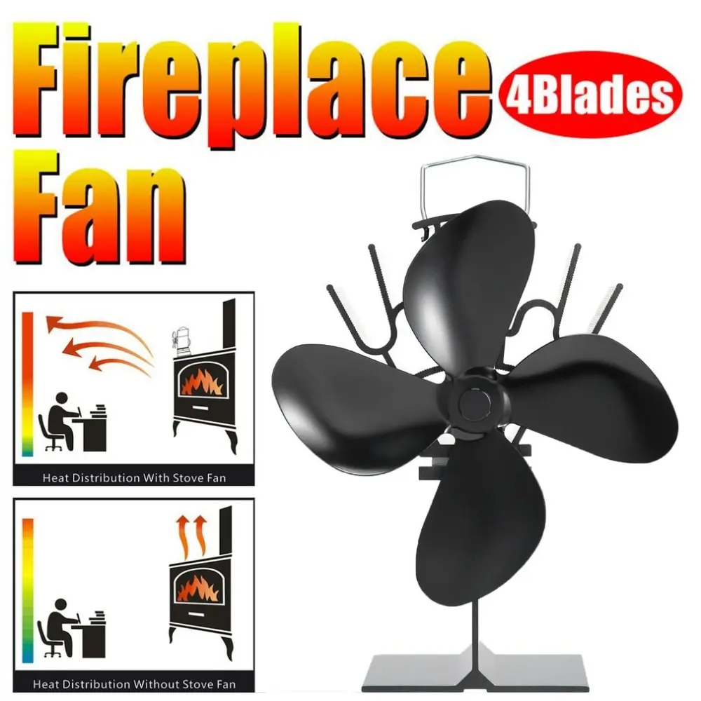 Newest EQ-4BKL Heat Powered Log Fireplace Fan 4 Blades Stove Fan Alumiunm Alloy Wood Burner Ultra Quiet Blower Home Accessories
Newest EQ-4BKL Heat Powered Log Fireplace Fan 4 Blades Stove Fan Alumiunm Alloy Wood Burner Ultra Quiet Blower Home Accessories