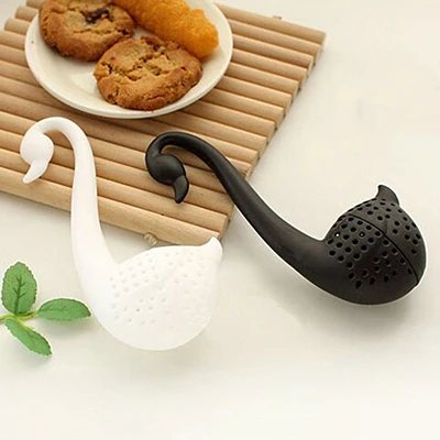 

Creative Plastic New Nolvety Gift Swan Spoon Tea Strainer Infuser Teaspoon Filter Tea Tools Kitchen Accessories Black Whaite