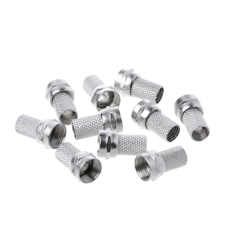 10 Pcs 75-5 F Connector Screw On Type For RG6 Satellite TV Antenna Coax Cable Twist-on
10 Pcs 75-5 F Connector Screw On Type For RG6 Satellite TV Antenna Coax Cable Twist-on