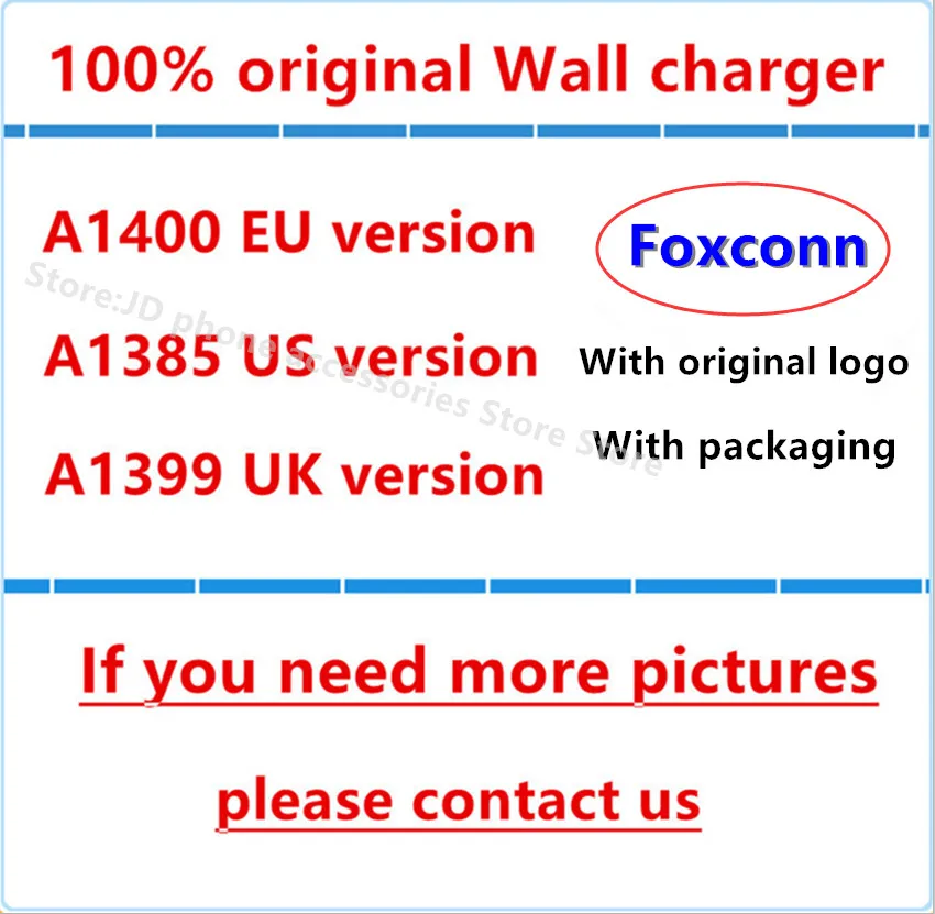50set/Lot Original OEM Quality A1400 EU/UK/US/AU Plug USB AC Power Wall Charger Adapter For iX XS MAX 6 7 8 Plus With packaging
50set/Lot Original OEM Quality A1400 EU/UK/US/AU Plug USB AC Power Wall Charger Adapter For iX XS MAX 6 7 8 Plus With packaging