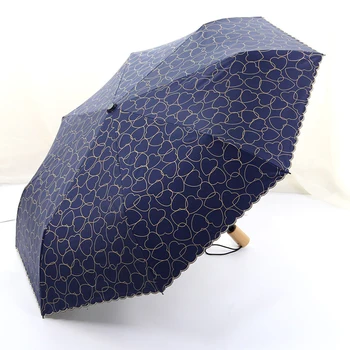 Automatic Parasol Umbrella Rain Women Heart Printed Anti UV Three Folding Lace Umbrellas Ladies Parasol Wind Resistant U5B114
Automatic Parasol Umbrella Rain Women Heart Printed Anti UV Three Folding Lace Umbrellas Ladies Parasol Wind Resistant U5B114