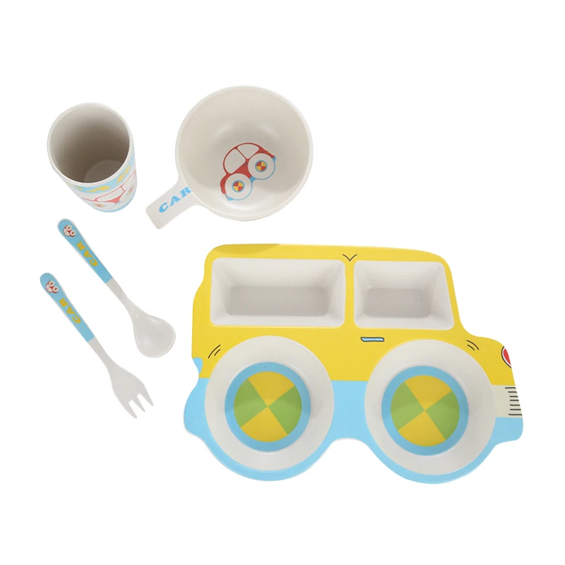 5Pcs/Set Children Bamboo Fiber Car Shape Tableware Set Baby Feeding Plate Dinnerware Dishes Bowl Spoon Fork Food Container
5Pcs/Set Children Bamboo Fiber Car Shape Tableware Set Baby Feeding Plate Dinnerware Dishes Bowl Spoon Fork Food Container