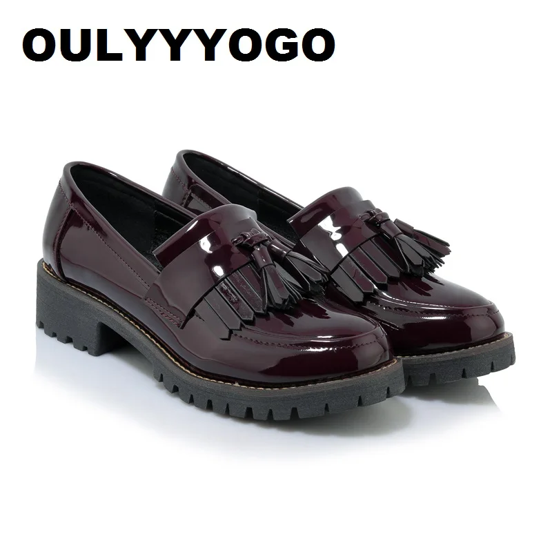 Fashion Oxfords Women Shoes British Style Round Toe Patent Leather Flats Tassel Leather Shoes Women's Loafers Size: 33~~42
Fashion Oxfords Women Shoes British Style Round Toe Patent Leather Flats Tassel Leather Shoes Women's Loafers Size: 33~~42