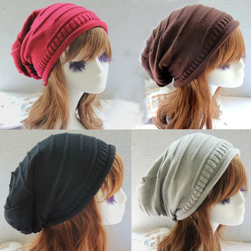 

2016 New Spring Autumn Winter Women Casual Hip Hop Cap Hat Lady Knitted Cap Headgear Beanie Femal Cap Fold Cap Unisex