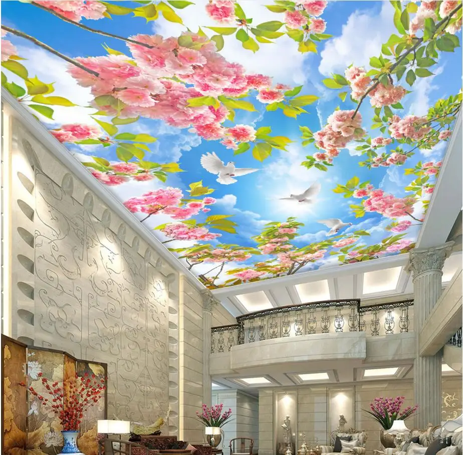 Custom photo 3d ceiling murals wallpaper decor painting Blue sky flowers pigeons room 3d wall murals wallpaper for walls 3 d
Custom photo 3d ceiling murals wallpaper decor painting Blue sky flowers pigeons room 3d wall murals wallpaper for walls 3 d