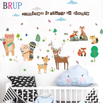 157*110cm Cartoon Friendly Animal Wall Stickers for Kids Room Bear Deer Fox Forest Animals Home Decor for Children Happy Sticker
157*110cm Cartoon Friendly Animal Wall Stickers for Kids Room Bear Deer Fox Forest Animals Home Decor for Children Happy Sticker