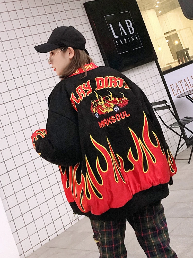 Winter New Flame Coloured Cotton-padded Women's Loose jackets Medium-length Warm Street coat coats
Winter New Flame Coloured Cotton-padded Women's Loose jackets Medium-length Warm Street coat coats