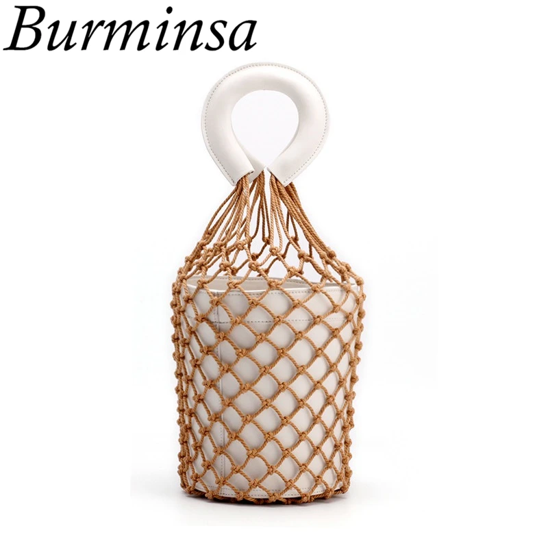 Burminsa Summer Mesh Bucket Ladies Genuine Leather Bags Ulzzang Net Women Small Handbags Designer Purse 2019 White Brown Red
Burminsa Summer Mesh Bucket Ladies Genuine Leather Bags Ulzzang Net Women Small Handbags Designer Purse 2019 White Brown Red