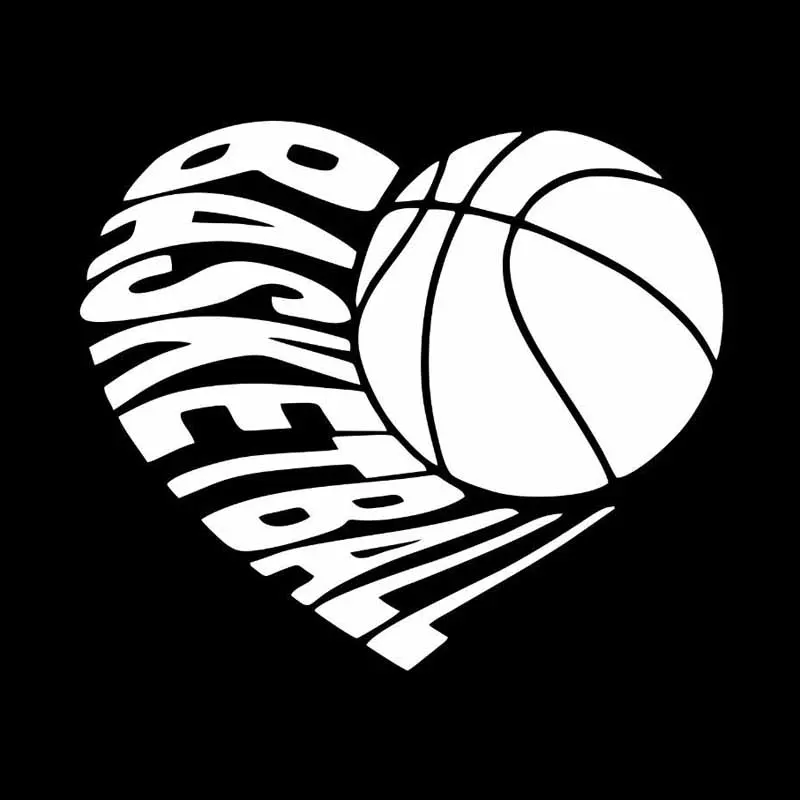 YJZT 13 4 см * 11 5 Мультфильм Баскетбол Футбол сердце виниловые наклейки в виде