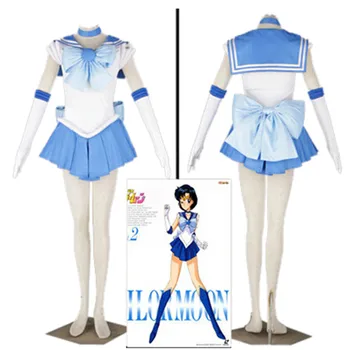 Japanese Anime women Sailor Moon Costume Mizuno Ami Blue Fancy Dress Role PlayMizuno Ami Costumes with necklace gloves
Japanese Anime women Sailor Moon Costume Mizuno Ami Blue Fancy Dress Role PlayMizuno Ami Costumes with necklace gloves