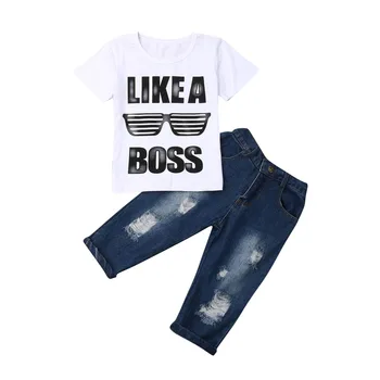 1-6Y Summer Kids Boy Clothes Short Sleeve Cotton T-shirt Tops Hole Denim Pant Jeans 2PCS Boys Clothing Set
1-6Y Summer Kids Boy Clothes Short Sleeve Cotton T-shirt Tops Hole Denim Pant Jeans 2PCS Boys Clothing Set