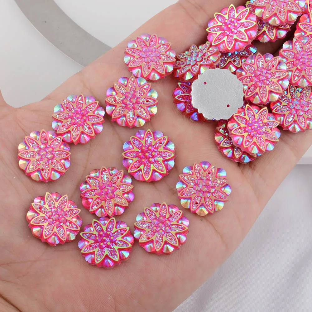 BOLIAO AB Color 15Pcs 18mm( 0.71in ) Flower Resin AB Color With Two Hole Hot Pink Rhinestone Flatback Buttons Clothes Crafts DIY
BOLIAO AB Color 15Pcs 18mm( 0.71in ) Flower Resin AB Color With Two Hole Hot Pink Rhinestone Flatback Buttons Clothes Crafts DIY