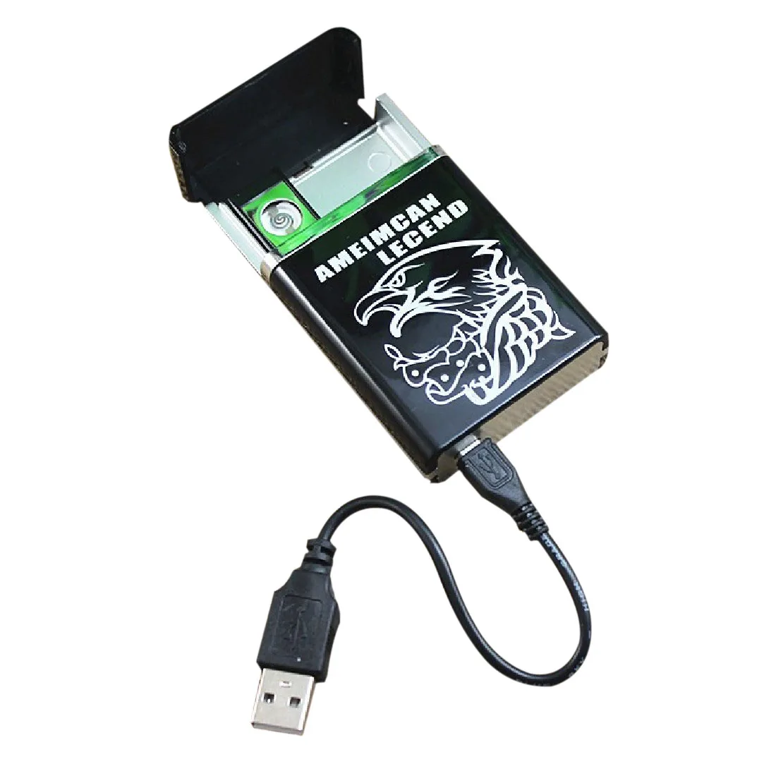 Hot Design Black Cigarette Box With Lighter Smoking 8pcs Cigarettes Cigarette Case Creative USB Charging Cigarette Lighter
Hot Design Black Cigarette Box With Lighter Smoking 8pcs Cigarettes Cigarette Case Creative USB Charging Cigarette Lighter