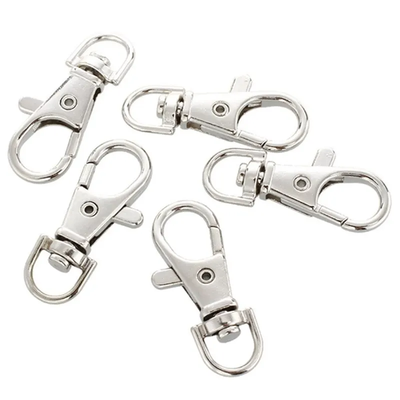 5PCS/BAG Silver Metal Swivel Lobster Clasps Clips Keychain Hooks Key Chains Split Ring Findings For DIY Keychain Making
5PCS/BAG Silver Metal Swivel Lobster Clasps Clips Keychain Hooks Key Chains Split Ring Findings For DIY Keychain Making